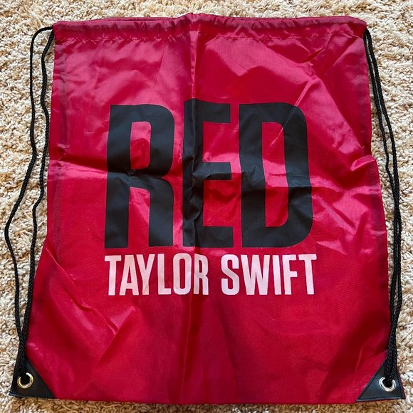 Taylor Swift RED Drawstring Backpack Bag Merch - Picture 1 of 3